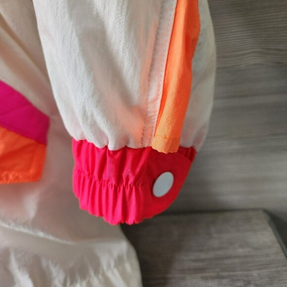 East West Vintage Jacket Large Neon Pink Long Sleeve Nylon Zip Colorful Y2k - Picture 7 of 16